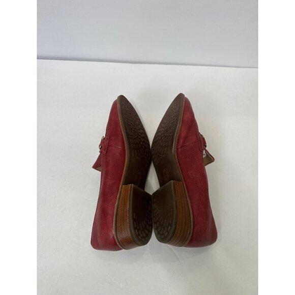 Sofft Women's Red Leather Chain Loafers Slip On Comfort Shoes Flats Size 6M - Picture 9 of 14